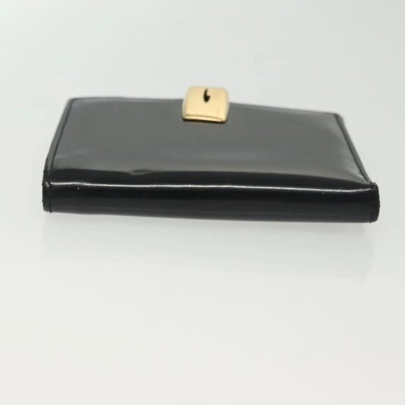 GUCCI Bifold Wallet Enamel Black Gold 035 2184 1909 0 Auth am8936 - Picture 4 of 16